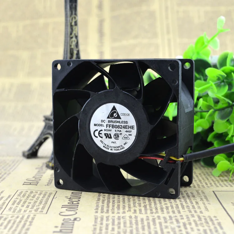 Original, Delta FFB0824EHE 8038 24V 0.75A inverter fan, large air volume fan 80*80*38mm