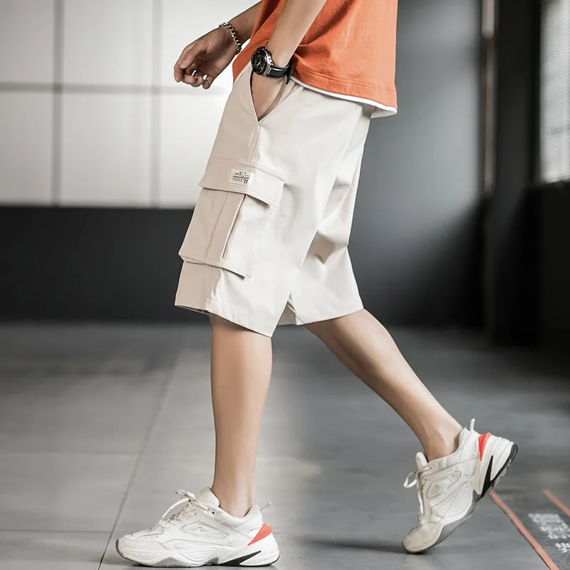 

UETEEY Summer Cargo Shorts for Men Loose Fit Casual Straight Leg Beach Short Pants Man Streetwear Work Bermuda Shorts Male