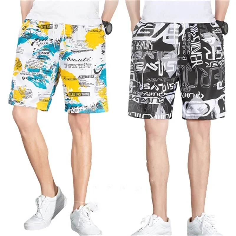 Pantalones cortos de estilo veraniego para hombre, pantalones cortos de playa transpirables de secado rápido, holgados e informales con estampado