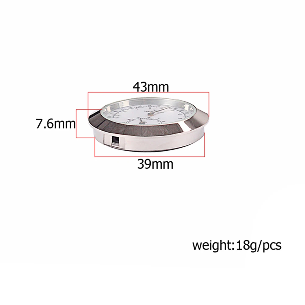 

Silver Round Thermometer Hygrometer Temperature Humidity Meter for Violin Guitar Case Instrument Care Monitoring Tool B103