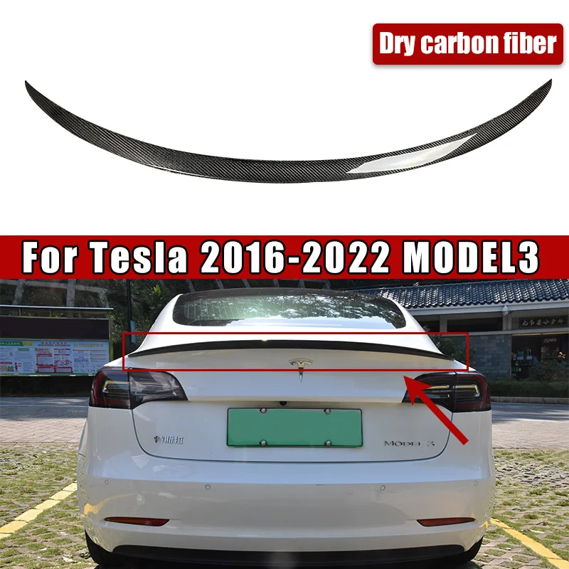 

Задний спойлер из настоящего сухого карбона для Tesla Model 3 2016-2022, высококачественные автозапчасти