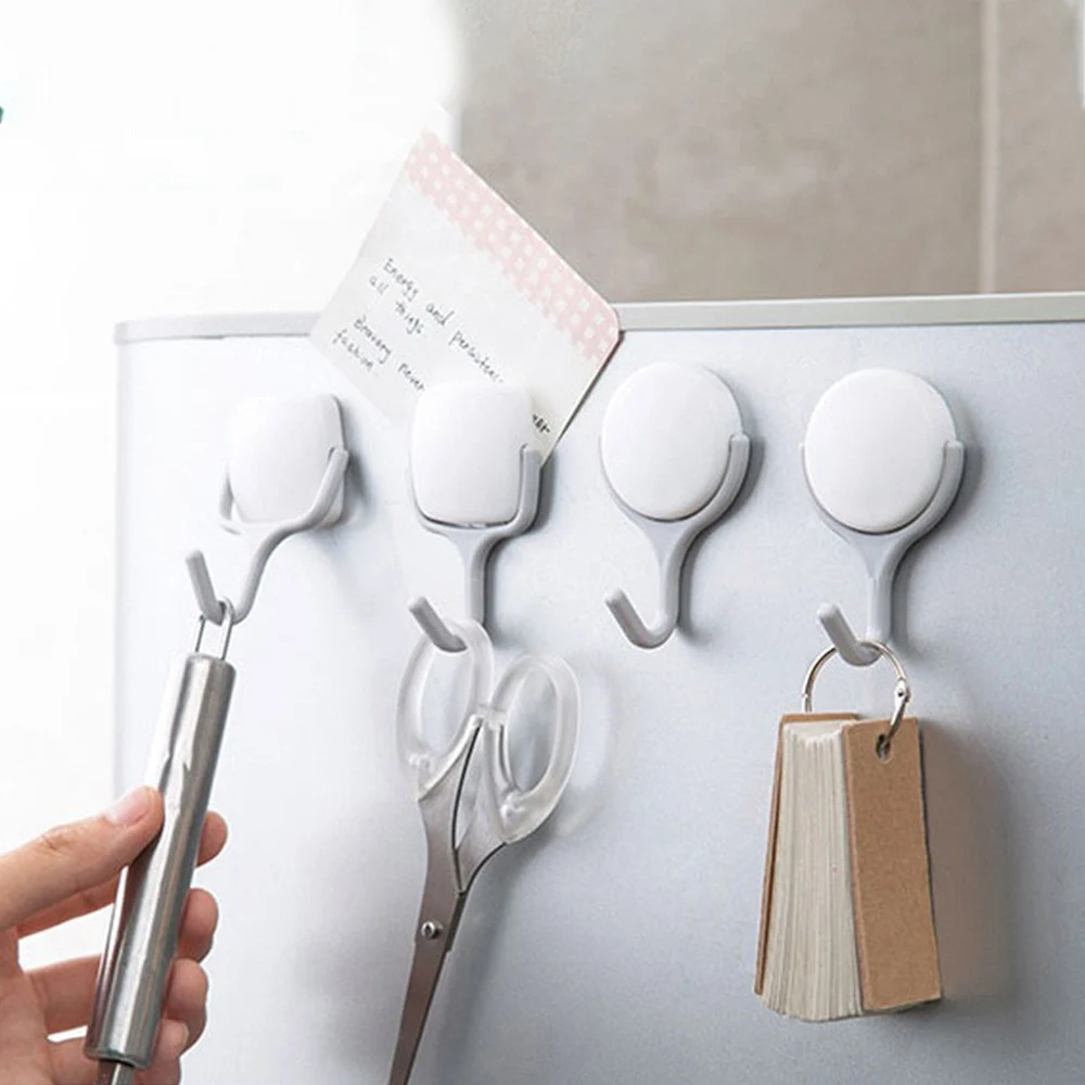 2pcs Magnetic Hooks Fridge Hanger Removable Organizer 7cm/2.8in Storage Kitchen Utensils Key Towel Coat Bag Hat Notes Tools