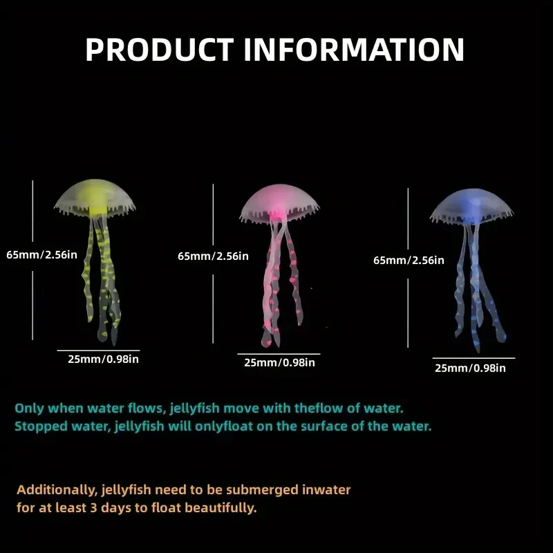 السباحة الاصطناعية مضيئة قنديل البحر حوض السمك الديكور خزان الأسماك تحت الماء نبات حي مضيئة زخرفة المناظر الطبيعية المائية #3