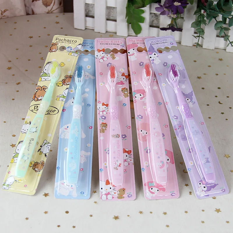 

Sanrio Toothbrush Soft Fur Couples Hello Kitty Cinnamoroll Kuromi Student Children Adult Home Cartoon Super Soft Cute Toothbrush