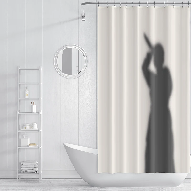 Gaslight Gatekeep Girlboss Psycho Halloween Decoration Shower Curtain Set with Grommets and Hooks for Bathroom Decor