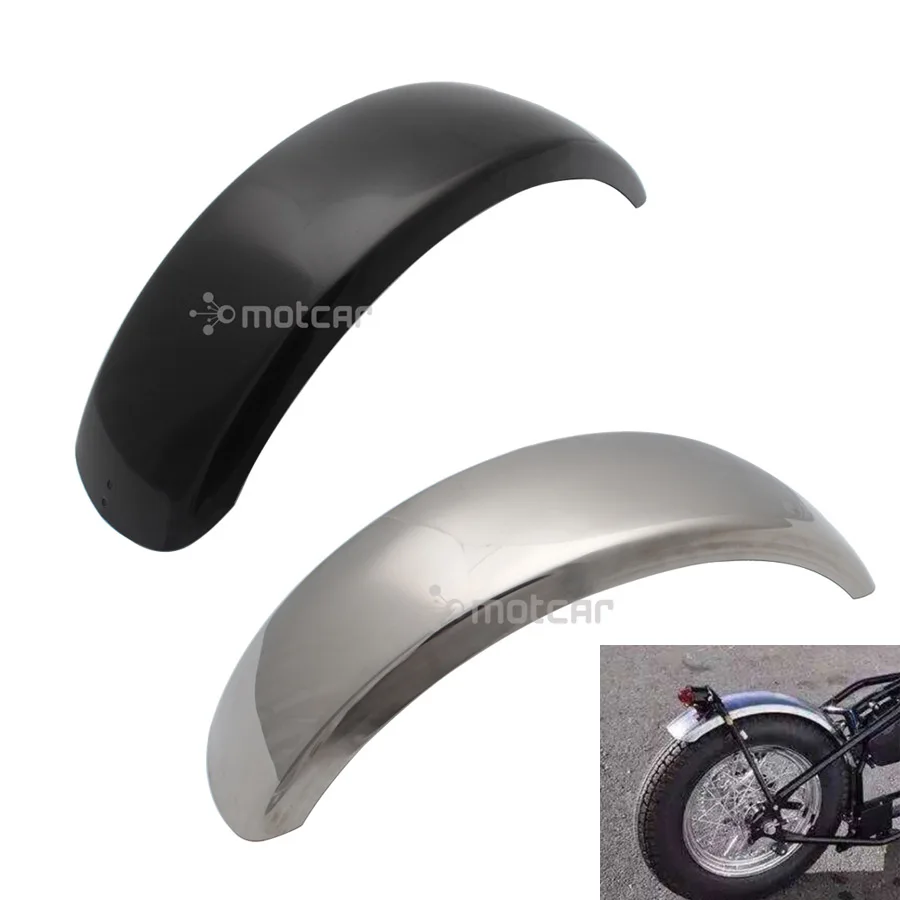 15.6cm Flat Motorcycle Rear Stainless Steel Fender Flares Trailer MudGuard Flaps Splash for Harley Bobber Chopper VTX400/600 DS