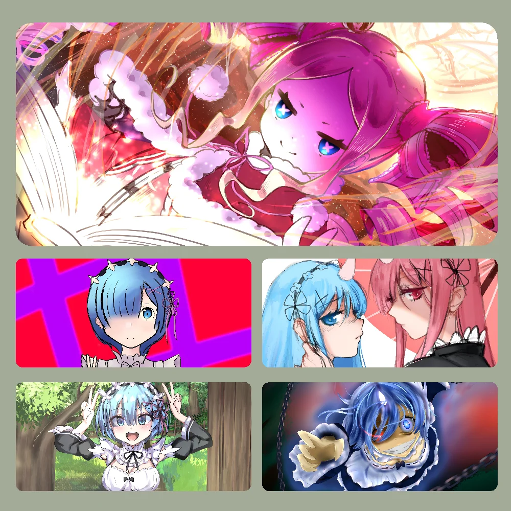 Imagem -01 - Zero Anime Mousepad Grande Computador Acessórios de Jogos Mousepads Tapetes de Mesa Anti-deslizamento Portátil Macio Mouse Pad re zero anime mousepad grande computador acessorios de jogos mousepads tapetes de mesa anti deslizamento portatil macio mouse pad re 01