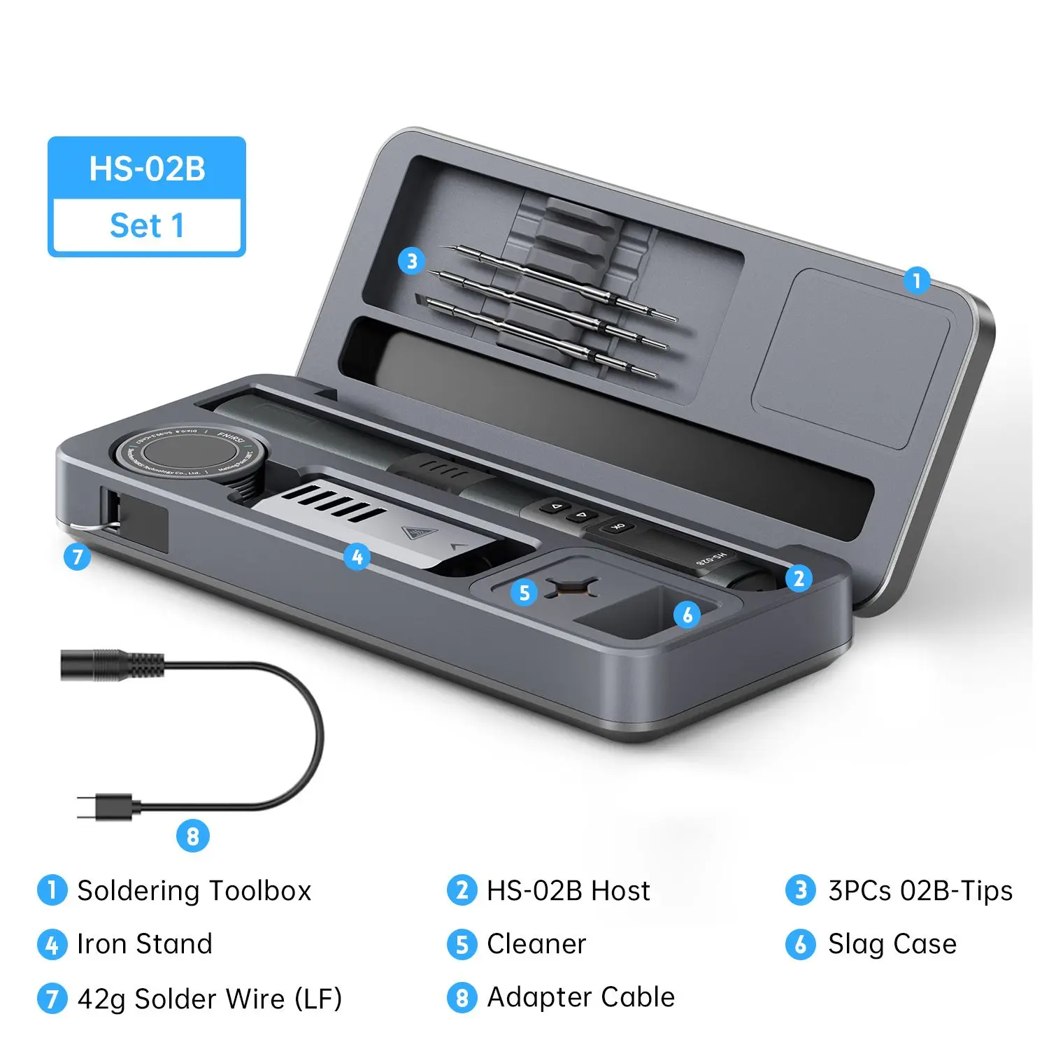 

FNIRSI HS 02B Smart Soldering Iron Automatic Sleep 100-450 ℃ Temperature Quick Heating Printed Circuit Board Soldering Station