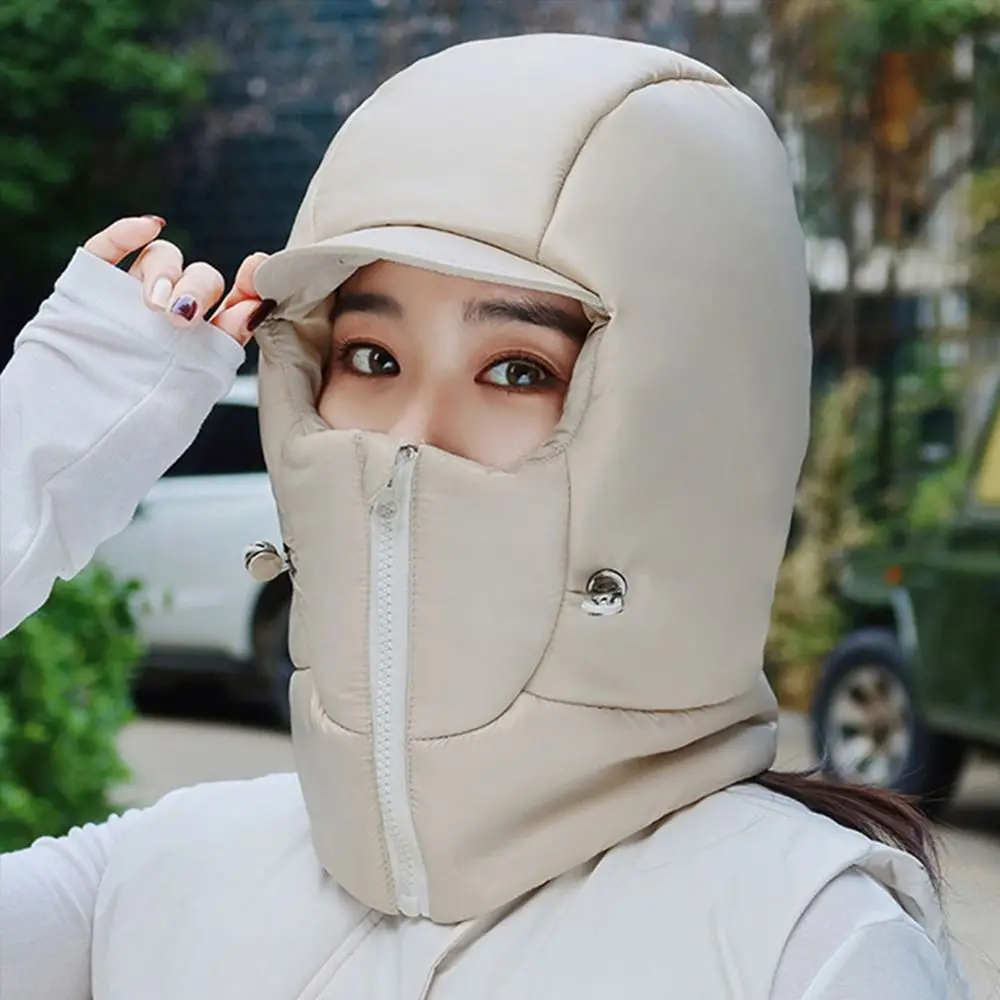 Outdoors Cycling Bomber Hat Warm Integrated Face Ear Ushanka Fur Hat Thick Windproof Neck Protection Mask for Men Women image 5