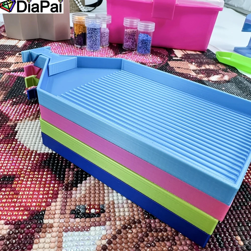 

DIAPAI 3D большие алмазные инструменты для рисования, художественный поднос и пробка, красочный и красивый опыт, хорошие красочные аксессуары для вышивки своими руками