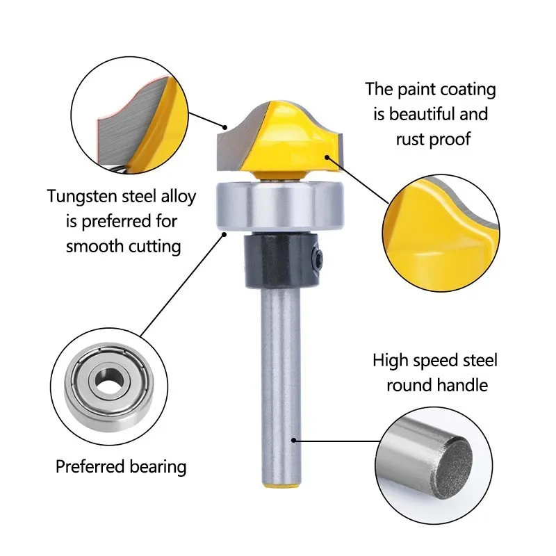 XCAN Milling Cutter Faux Panel Ogee Groove Router Bit 6mm 8mm 1/4\'\' 1/2\'\' Shank with Diameter 3/4\'\' Wood Cutter for Woodworking