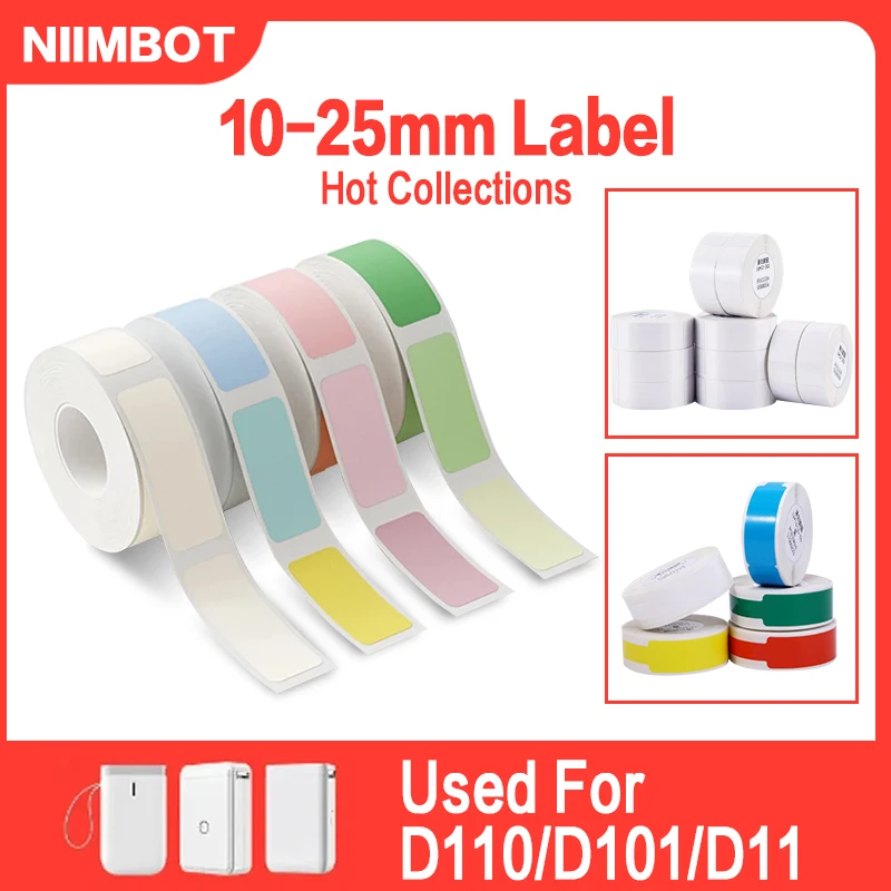 Niimbot D11/D101/D110 Mini Portable Printer Thermal Wire White/ Cable/Color/Round Sticker Self Adhesive Waterproof Sticker NEW