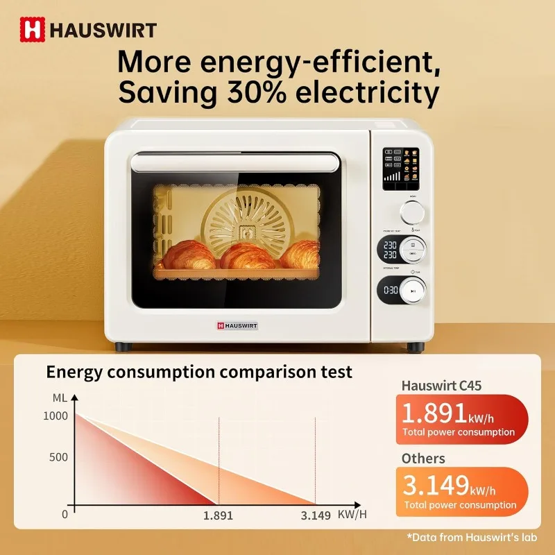 เตาอบพาความร้อนอัจฉริยะ C45พร้อมเครื่องวัดอุณหภูมิเตาอบขนาดใหญ่ XL 42QT อบสองชั้นโหมดเมนู8เมนู