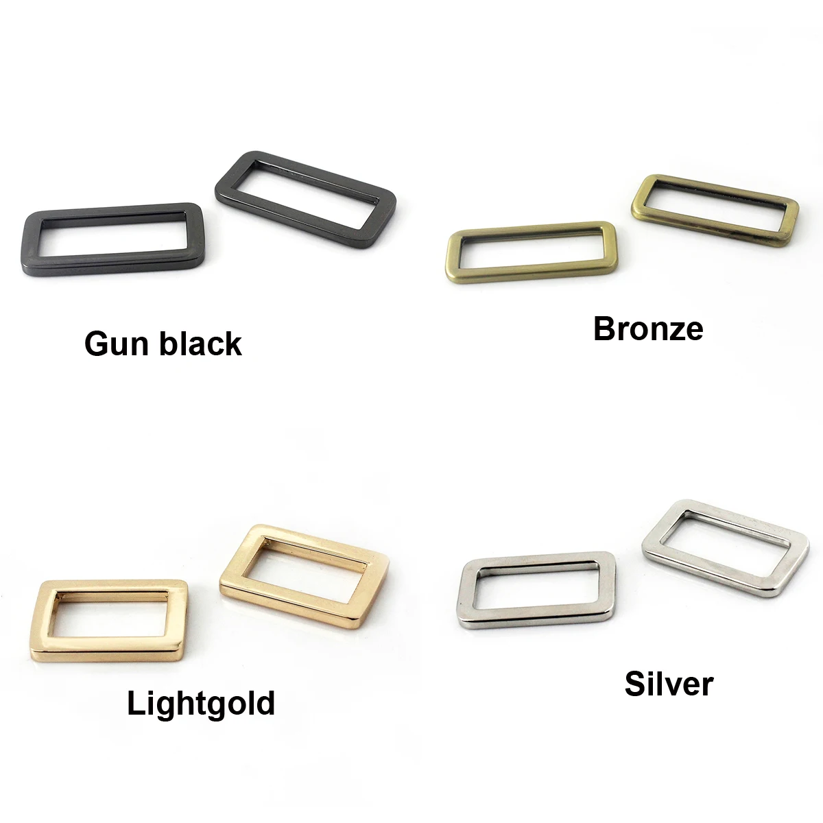 1Piece Metal Bag Strap Buckle Square Ring Loop Bag Adjustable Buckle for Leather Craft Bag Parts Handbag Garment DIY Accessory