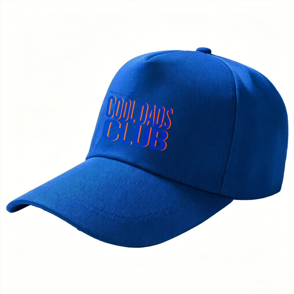 Adjustable Cotton Baseball Cap Cool Dads Club Bold Blue Block Letter Print Men Outdoor Sun Protection Snapback Father's Day Gift