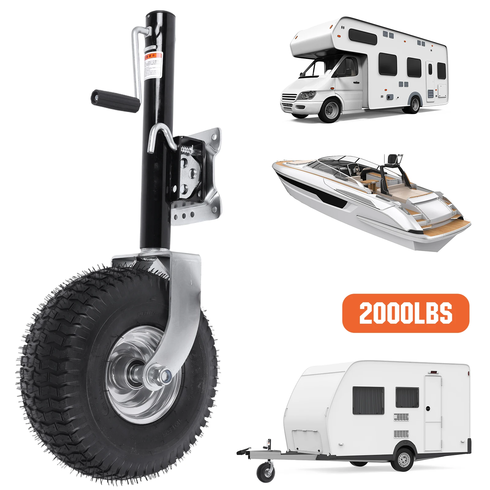 Trailer Jack with Wheel 2000 Lbs Capacity Swivel Marine Trailer Tongue Jack 11in Vertical Load for RV Boat