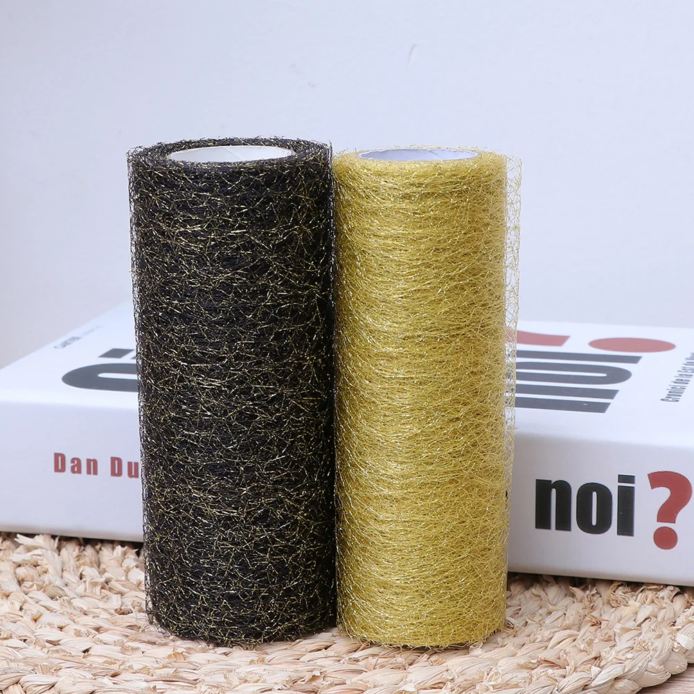 2 Stuks 15Cm 10 Yards Tule Rolls Polyester Netting Stof Voor Diy Craft Bruiloft Decoratie Tutu Rok Cadeaupapier stoel Sjerp