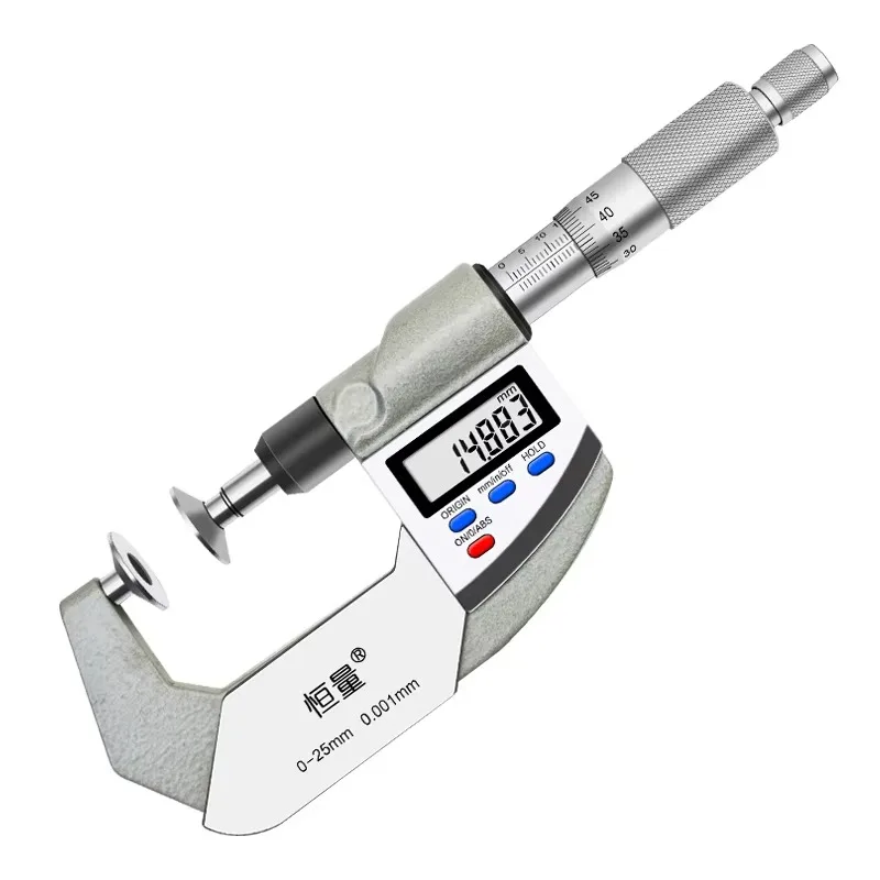 

High-Precision Digital Micrometer 0-25mm Outer Diameter Disc Spiral Gear Common Normal Line Gauge