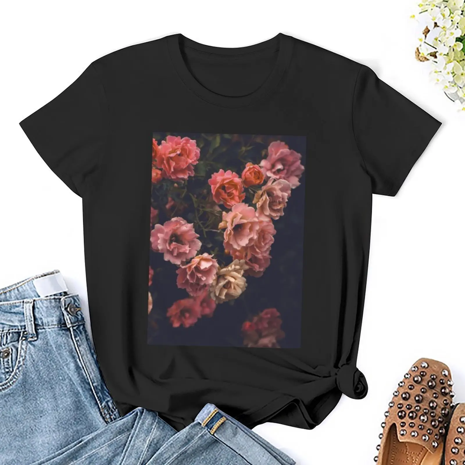 The roses of the Katharinenviertel T-Shirt Female clothing animal print shirt for girls tees tops for Women
