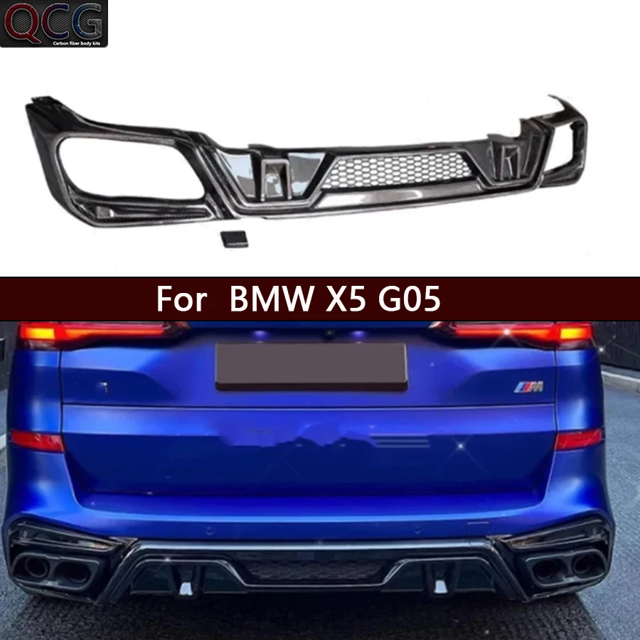 For BMW X5 G05 2018-2022 Carbon Fiber Car Rear Bumper Diffuser Rear Splitters Spoiler Back lip shunt L Style Upgrade body kit