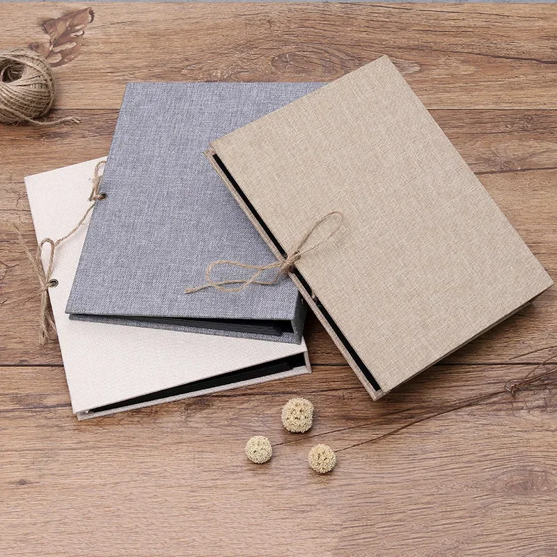 Linen Diy Photo Album Handmade Self-made Loose-leaf Notebook Simple Hemp Rope Album Photocard Binder