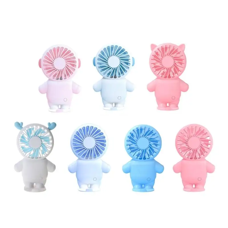 Various Styles Mini Fan 1200mAh Battery Powered Hand-Held Desktop USB Fan 1-3H Working Time 3 Speeds Electric Fan Dropship