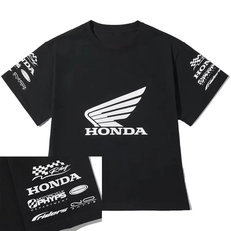 

Мужская хлопковая футболка Honda Motorcycle Win Collect с логотипом и принтом, повседневная мужская футболка для велоспорта