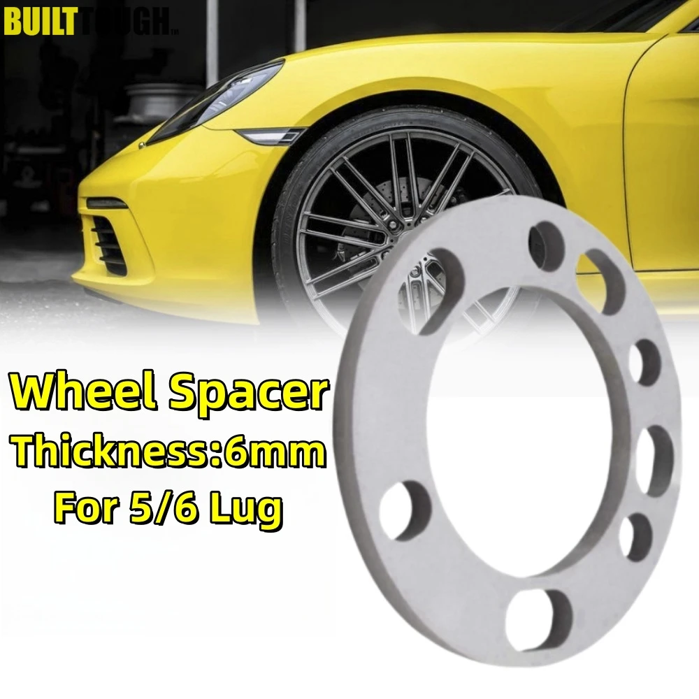 1PC Aluminum Universal Car Wheel Spacer Shim Plate 6mm 1/4 Inch Thick 5 Lug 6 Lug For 5x135 5x5.5\