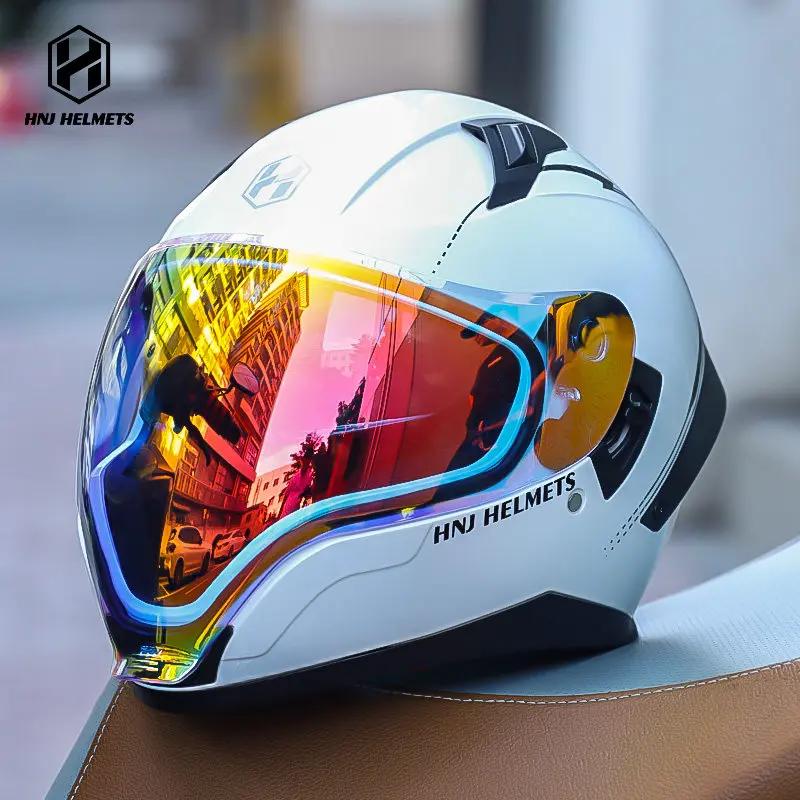DOT Certified Full Face Helmet Flip Up Double Visor Sport Helmet Universal Breathable Anti Fog Scooter Helmet HNJ F988