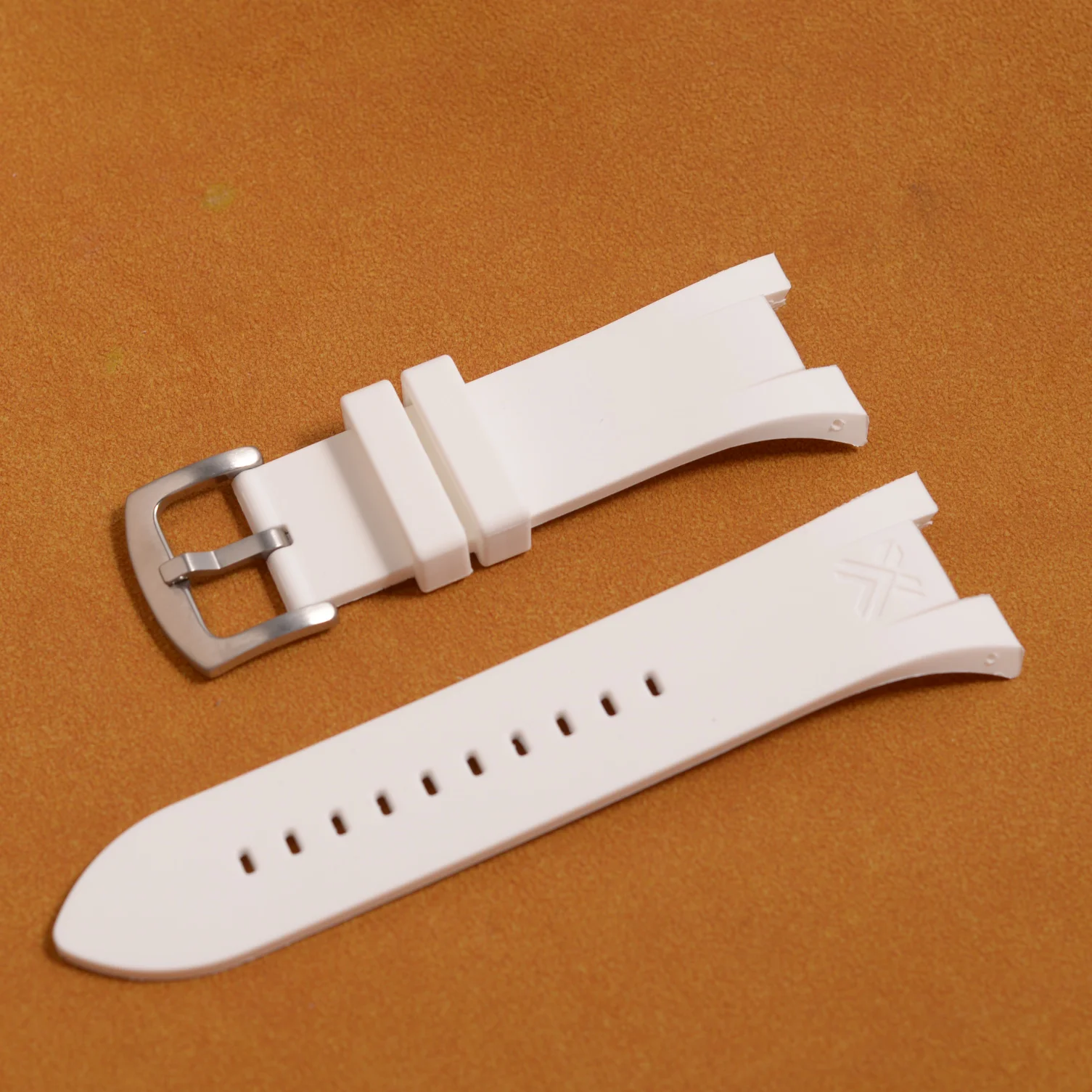 Rubber Watchband for Armani Ax1803 1802 1050 Waterproof Sweat-Proof Soft Comfortable Notch Black Silicone Watch Band 34x14mm