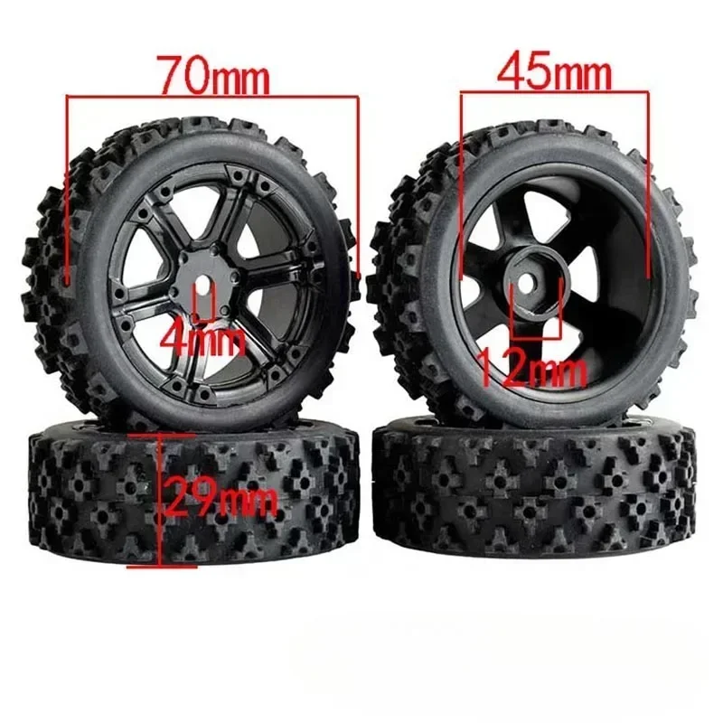 1/10 RC Racewagen Wielen Rally Band & On Road Banden 12mm Hex voor WLtoys 144001 144002 MJX 16207 16208 WPL C24-1 C54