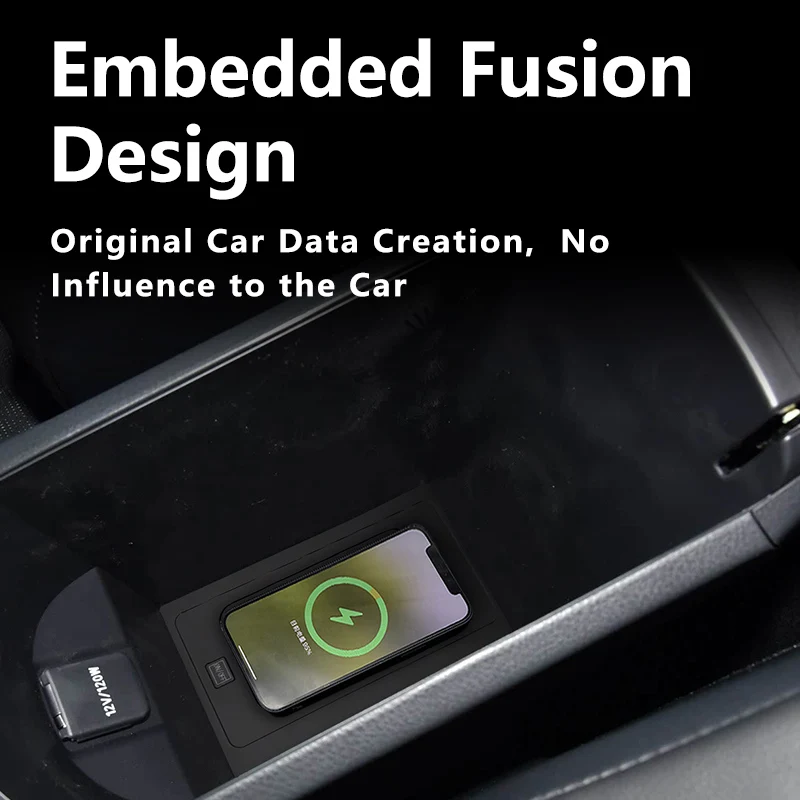 Caricabatterie wireless Qi per auto per Toyota CH-R 2019- 2025 Accessori Adattatore per piastra di ricarica rapida per telefono da 15 W Prodotto 12 V