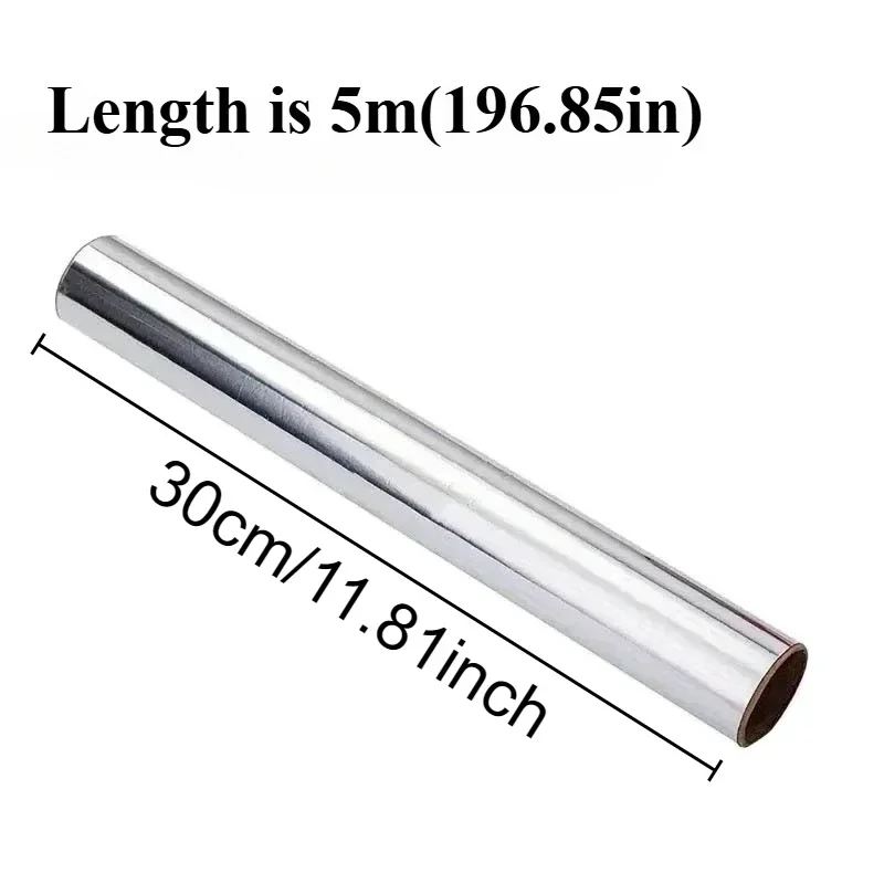 1/2Roll  5Mx30CM Aluminum Foil Roll Non-Stick Oil Resistant Baking Paper Heat Proof for BBQ Roasting Food Packing Kitchen