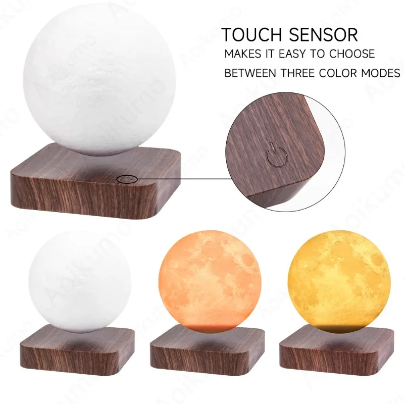

Magnetic Levitation Lamp Collection 3D Printing Touch Suspension Bedroom Atmosphere Lamp Desktop Decor Friends Gift