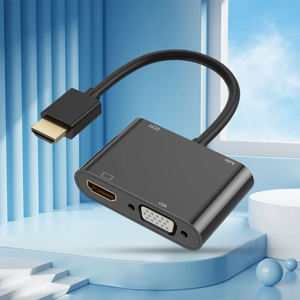 

3 In 1 HDMI-Cmpatible To 4K HD VGA 1080p Converter HDMI-Cmpatible To VGA HDMI-Cmpatible Adapter for PC HDTV Monitor Display
