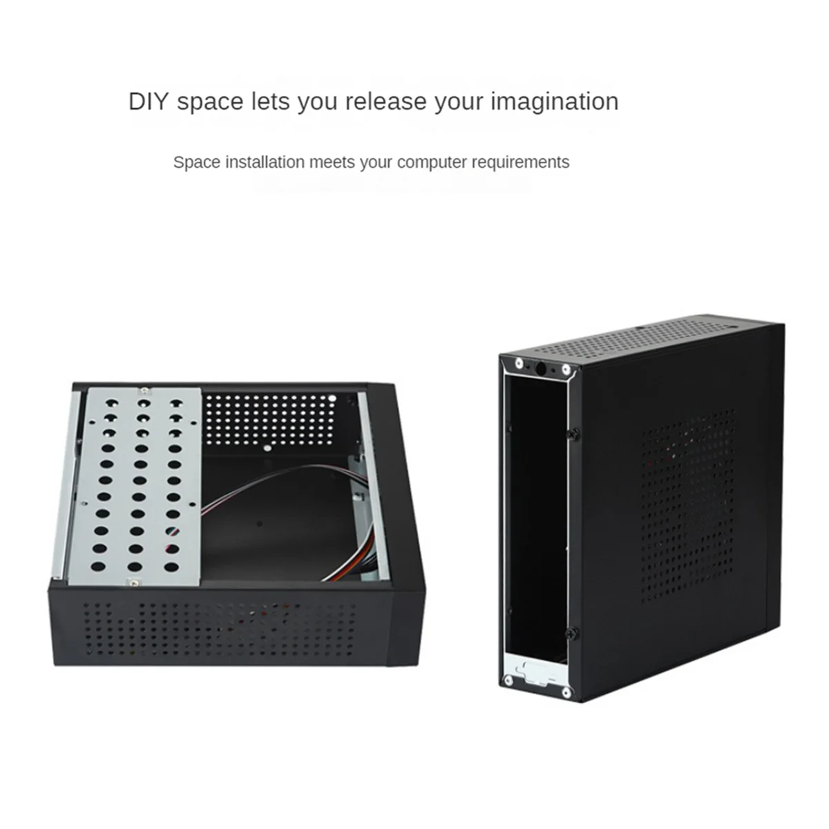 M06 Mini Desktop Case MINI-ITX PC Chassis Versatile and Efficient Industrial Control Case with Telescopic Foot Stand