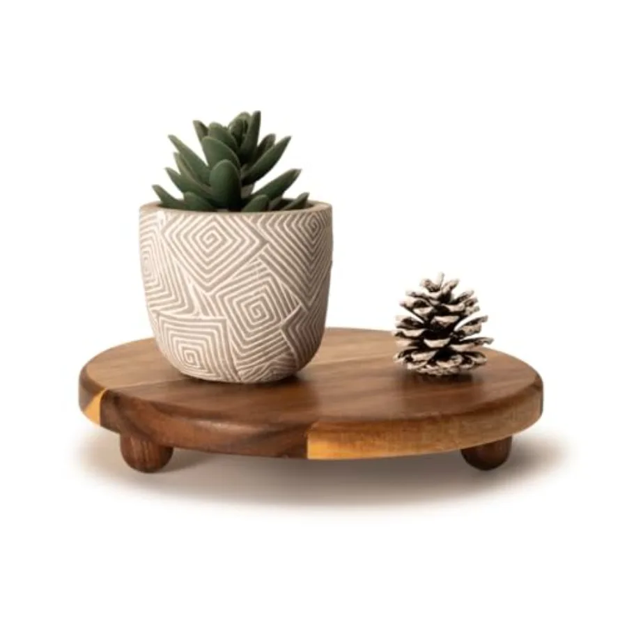 

Маленькая круглая подставка из дерева акации, декоративная деревянная подставка для фермерского дома для демонстрации, деревянная подставка, поднос для мыла, подставка для свечей, держатель для растений K
