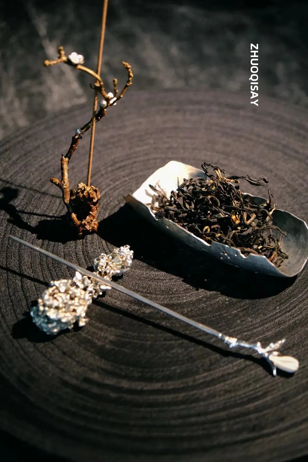 Authentic Ancient Chinese Silver Tea Needle Bamboo Node Simulation Original Aged Pure Silver Tea Accessories for Tea Ceremony