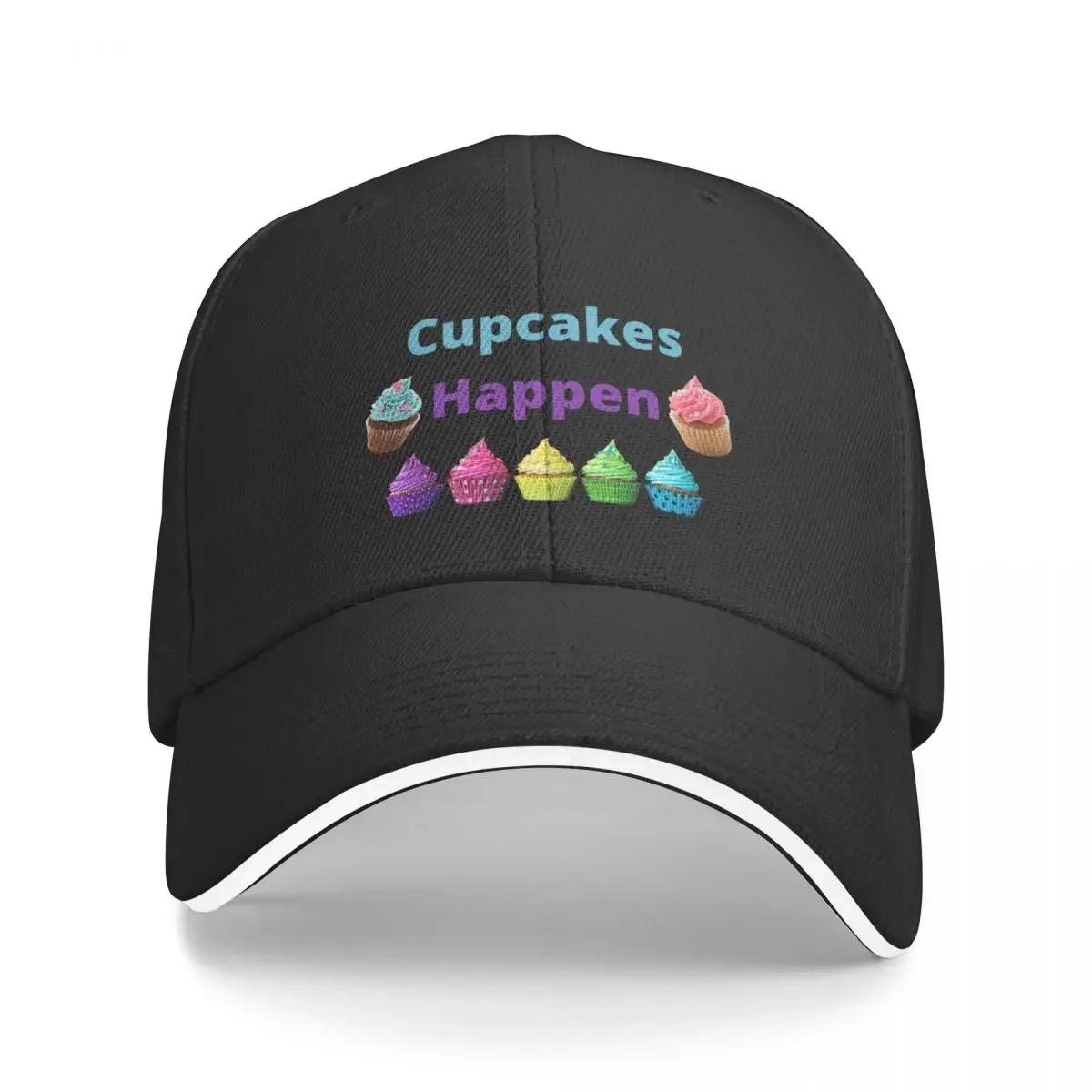 Cupcakes Happen Baseball Cap Rugby Golf Custom Cap Golf Cap Boy Women's