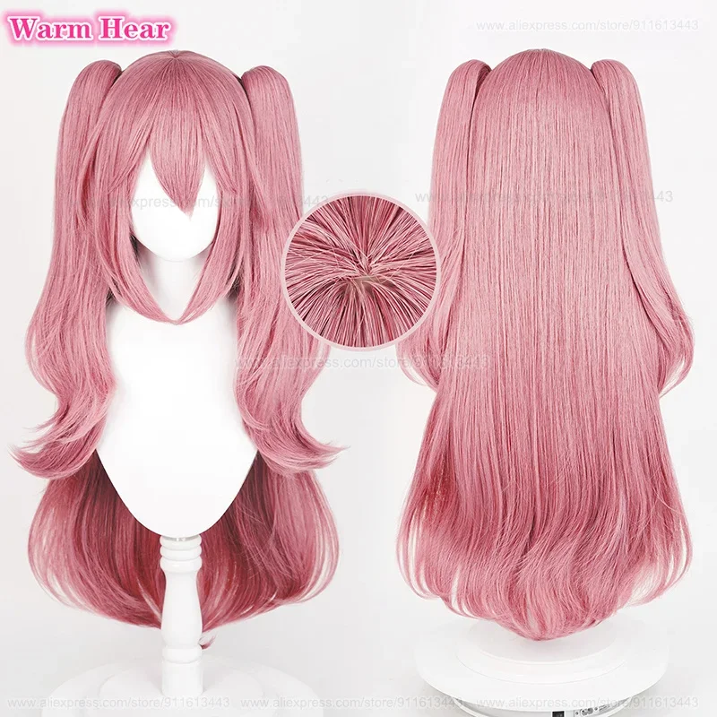 New! Krul Tepes Cosplay Wig Anime Long 90cm/120cm Pink Double Ponytail Wig And Headwear Heat Resistant Hair Halloween Party Wigs