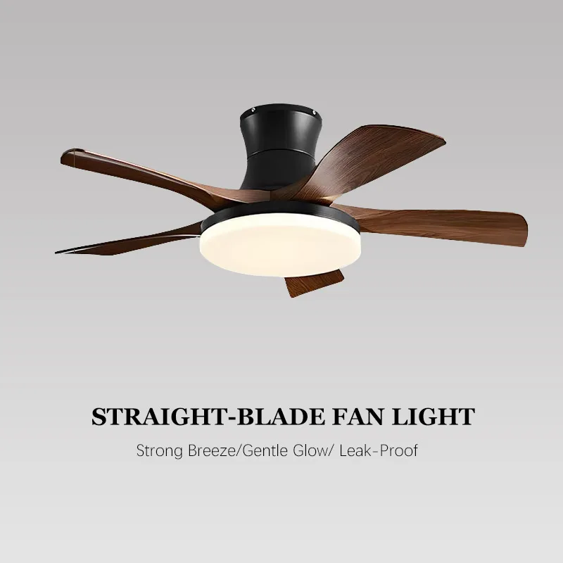 Ventilateur de plafond à profil bas avec éclairage, ventilateur silencieux à LED avec variateur d'intensité progressif, lampe de plafond à économie d'énergie pour chambre à coucher