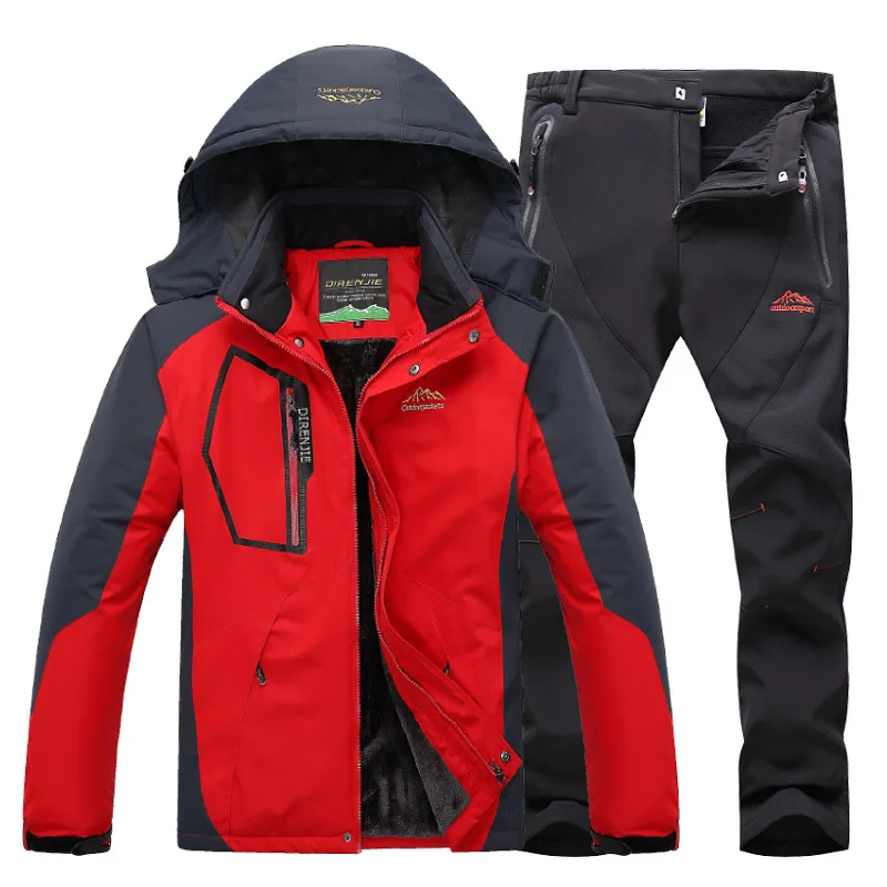 Men's Winter Snowsuit Waterproof Windproof Mountain Jacket and Pant Sets Insulated Snowboarding Skisuit