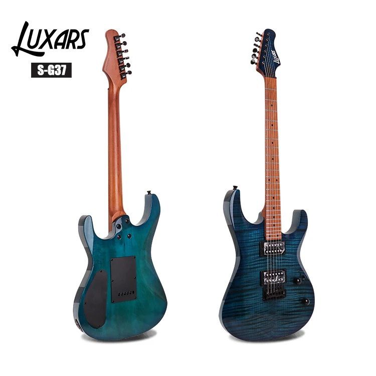 High Grade Flame Maple Veneer Alder Body Roasted Maple Neck Fingerboard Rounded Fret End S-G37 Electric Guitar