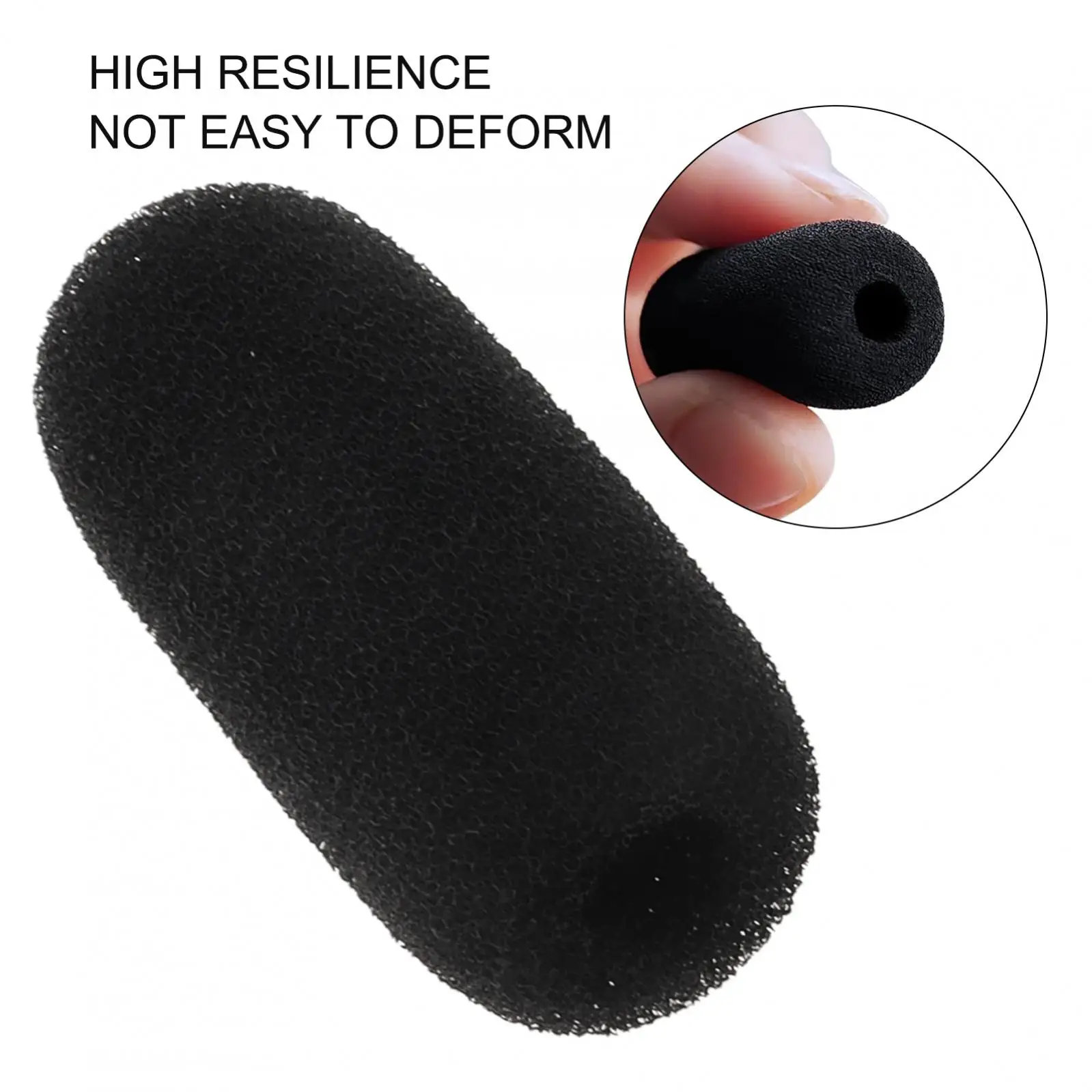10 قطع من الزجاج الأمامي الرغوي الأسود لميكروفون سماعة الرأس/حماية ميكروفونات Lavalier، أغطية ميكروفون عالية الكثافة