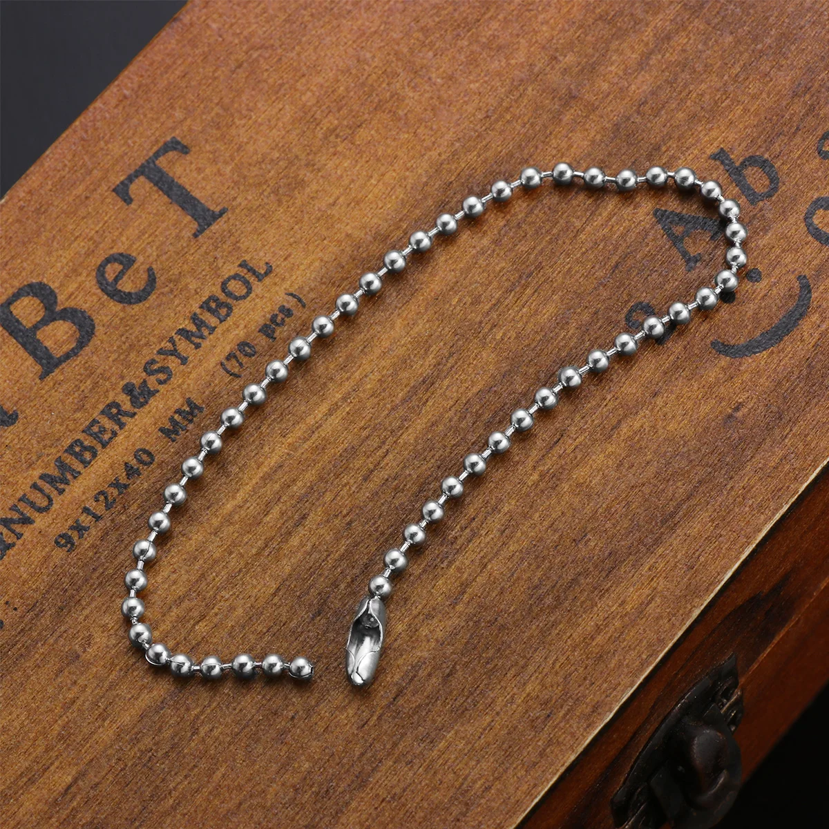 Collana con perline a catena a sfera in acciaio inossidabile con 10 connettori Lunghezza regolabile per uomo Accessori fai da te Artigianato con catena di perline