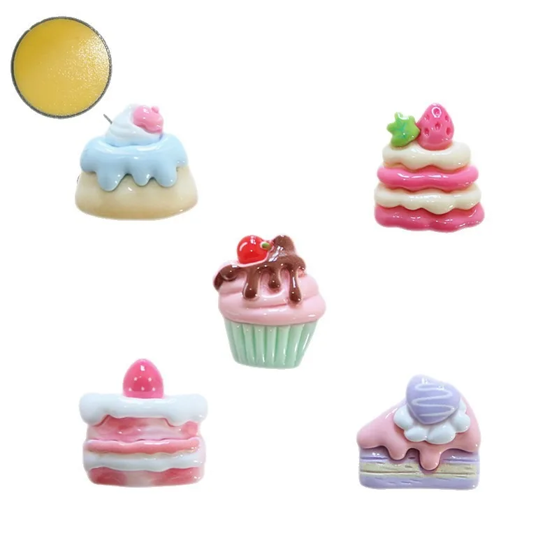 Mix 10PCS Resin Fake Cake Dessert Charms Flatback for DIY Fridge Magnet Hair Clip Craft Decor - view 5