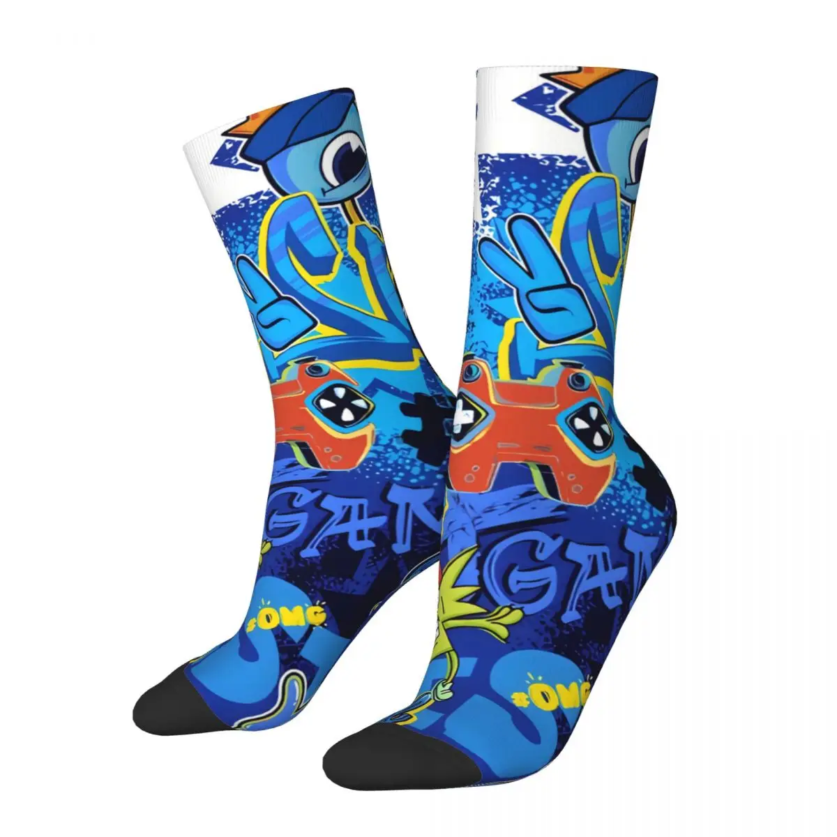 

Crazy Sock for Men Abstract Seamless Cartoon Monster Pattern Hip Hop Harajuku Happy Pattern Printed Boys Crew Sock Casual Gift