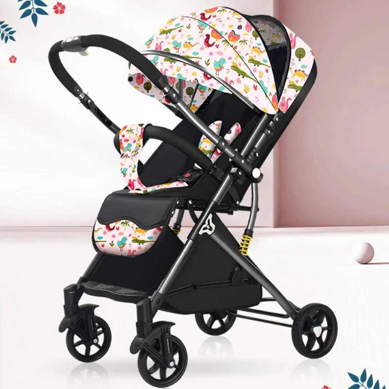 

Two-way Push Pull Rod Type Baby Strollers Ultra-light Portable Baby Folding Umbrella Car High View Shock-proof Baby Carriage