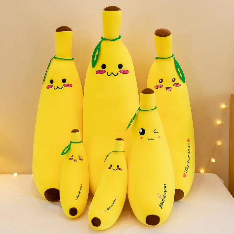 35cm Fun Creative Cartoon Banana Plush Soft Stuffed Pillow Sofa Cushion Baby Cute Plush Doll Children Fruit Toys Children Gif