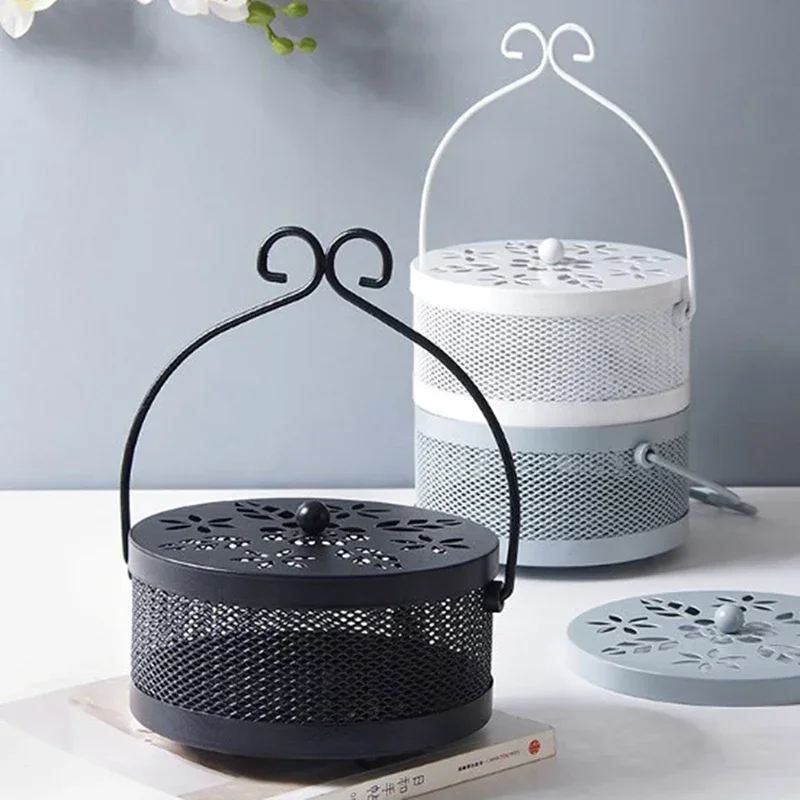 Innovative Portable Iron Mosquito Coil Holder Hollow Insulated Anti-scalding Garden Mosquito Coil Rack for Home and Camping